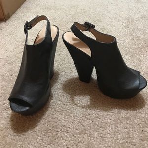 Black Xhilaration platform peep toe chunky heels