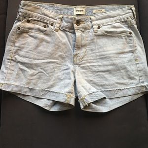 MADEWELL blue and white pinstripe shorts