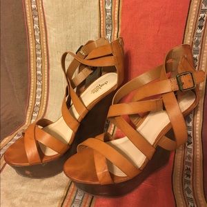 Charlotte Russe Brown Wedge Heels