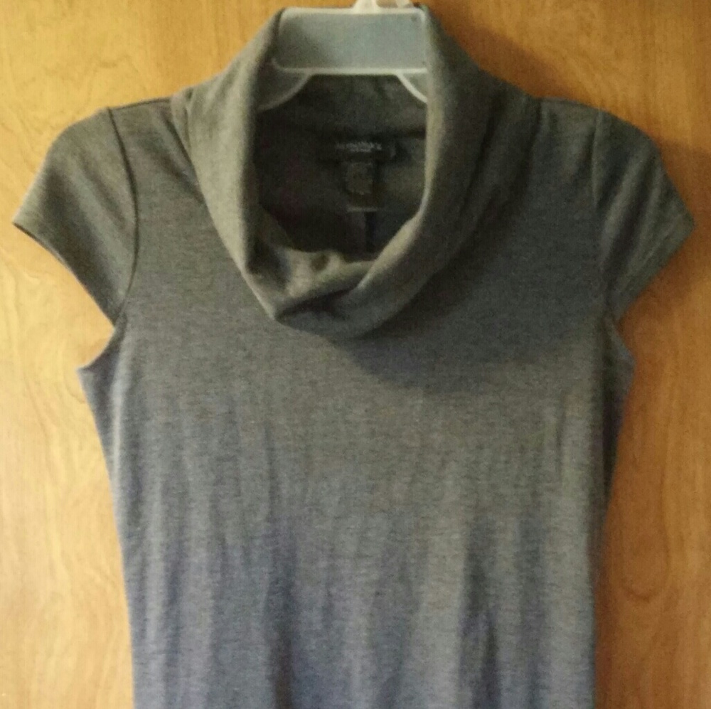 Alyn Paige cowl neck grey stretchy dress Size S
