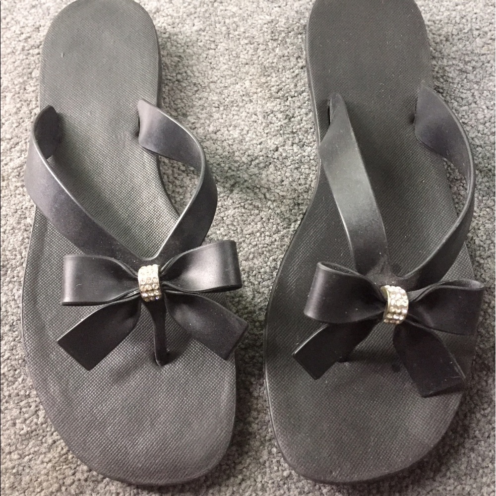 Black flip flops