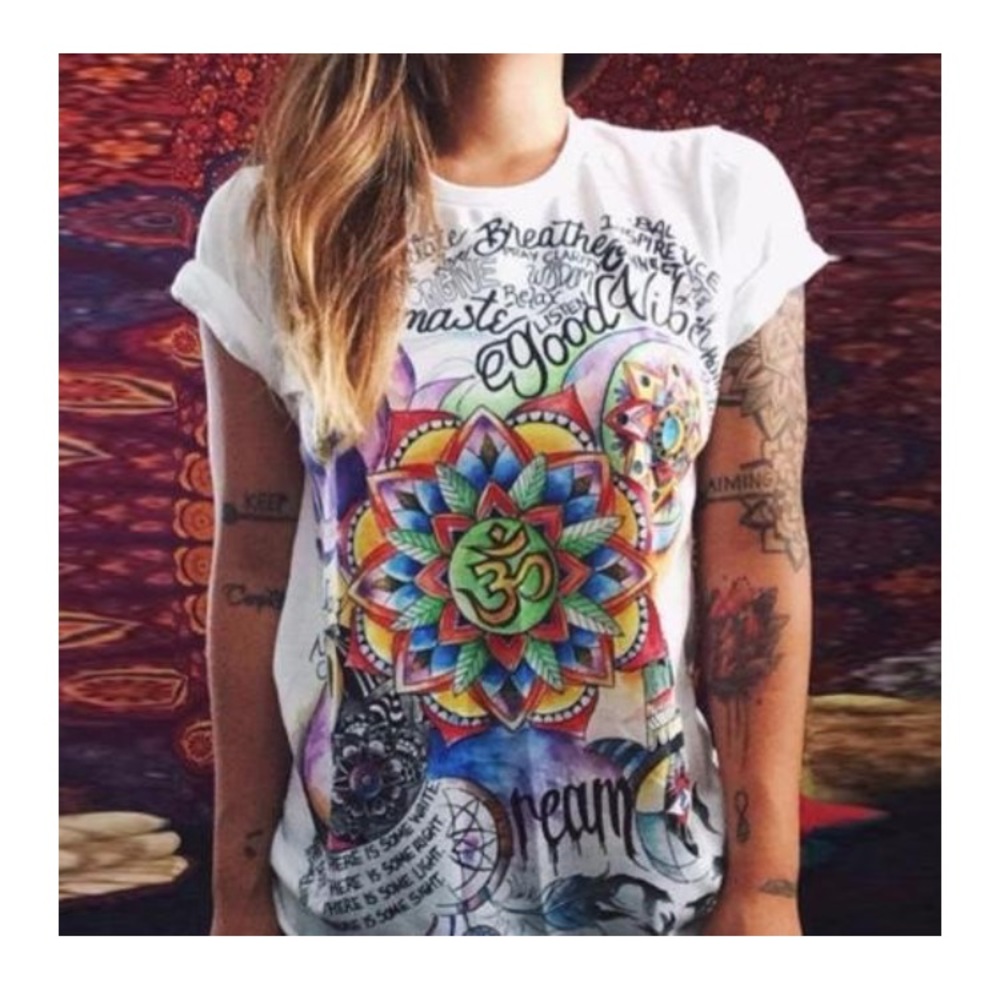 Good Vibes Boho Multi color TShirt