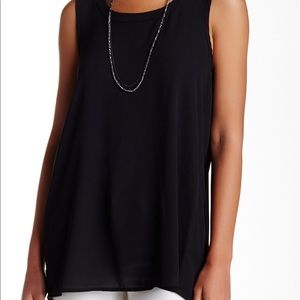Pleione Black Top with Pleated Back Loose Fit