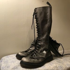 Original silver chrome knee-high Doc Martens