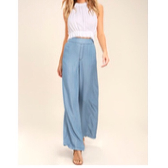 high waisted chambray pants