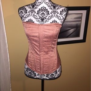 Pink Embroidered With Stones Corset