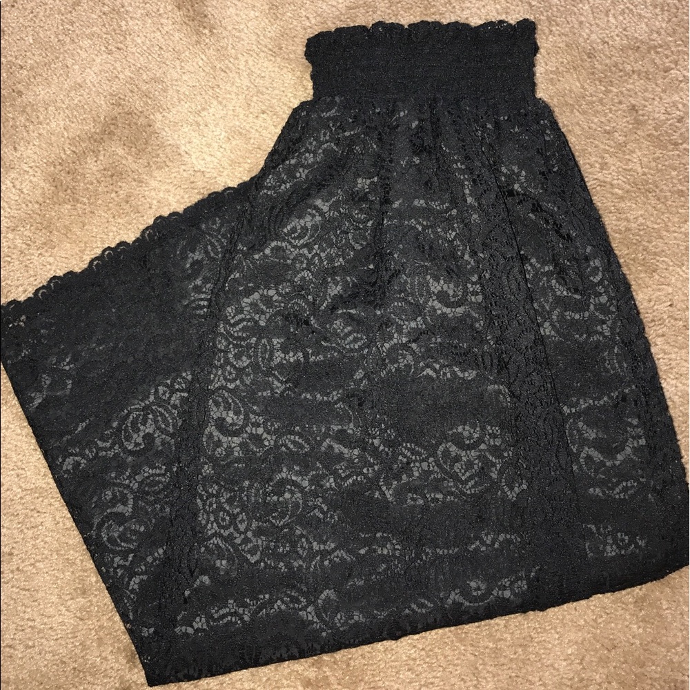 High Waisted Black Lace Skirt