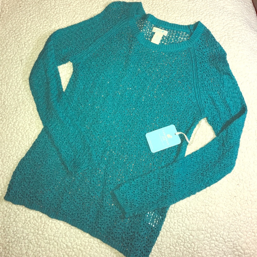 Caribbean Joe teal crush long sleeve