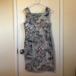 H&M Brown and Grey Floral Dress
