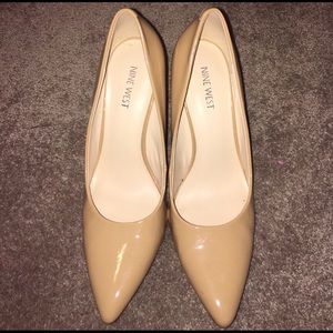 Patent nude Nine West heels