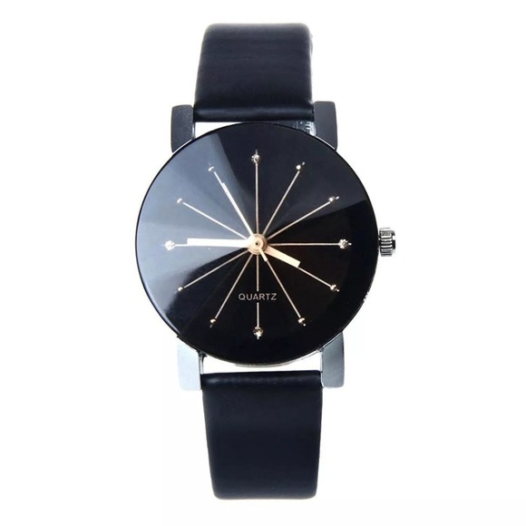 Accessories - Edgy Vegan Leather Quartz Watch