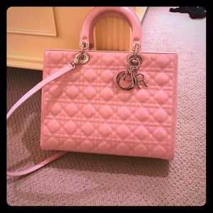 Lady Dior large bag (patent leather) pink color!