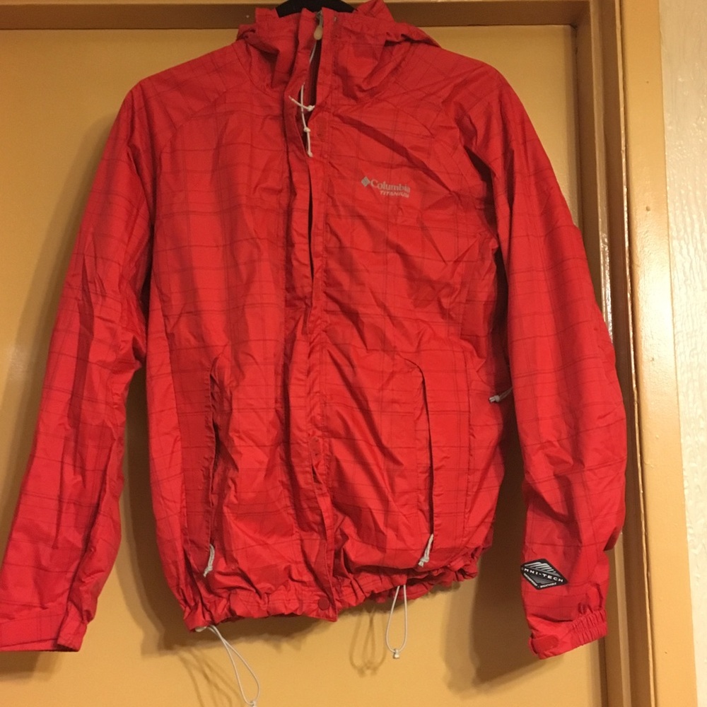 Red Columbia Titanium Rain Jacket