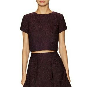 Alice + Olivia Purple Sarina Crop Top