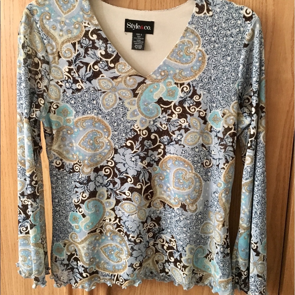 Style & Co. Paisley Print V-Neck Top 👚