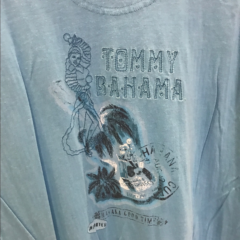 Long T with larger image on back and logo on front