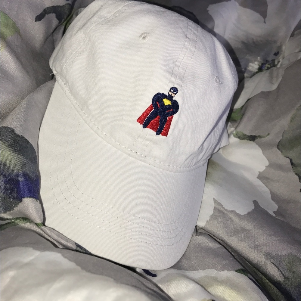 White super-man icon hat