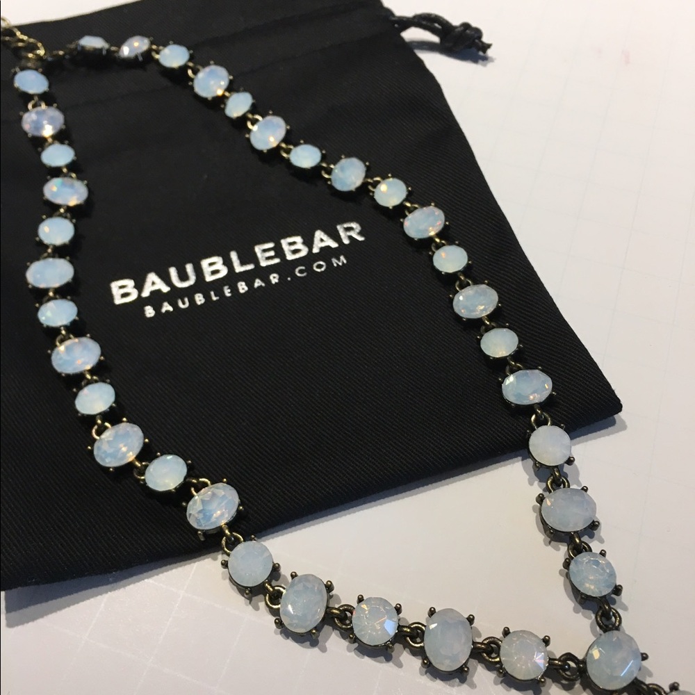 Baublebar sparkly Y lariat necklace white stones