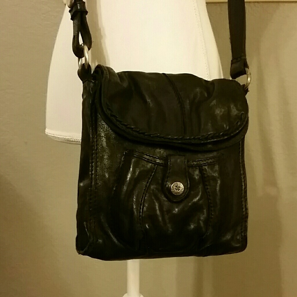 Lucky brand black crossbody leather purse