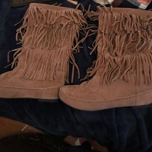 Fringe boots new without tags