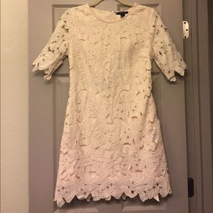 Light Blush Floral Lace Date Dress