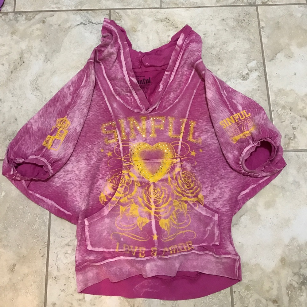 Sinful by Affliction 3/4 length sleeve sweatshirt