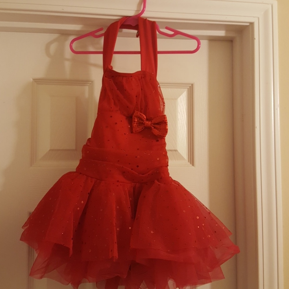 HALF OFF! Little Girls Red Dance Recital Dress