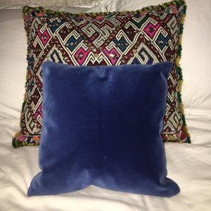 Cobalt Blue Velvet Throw Pillow
