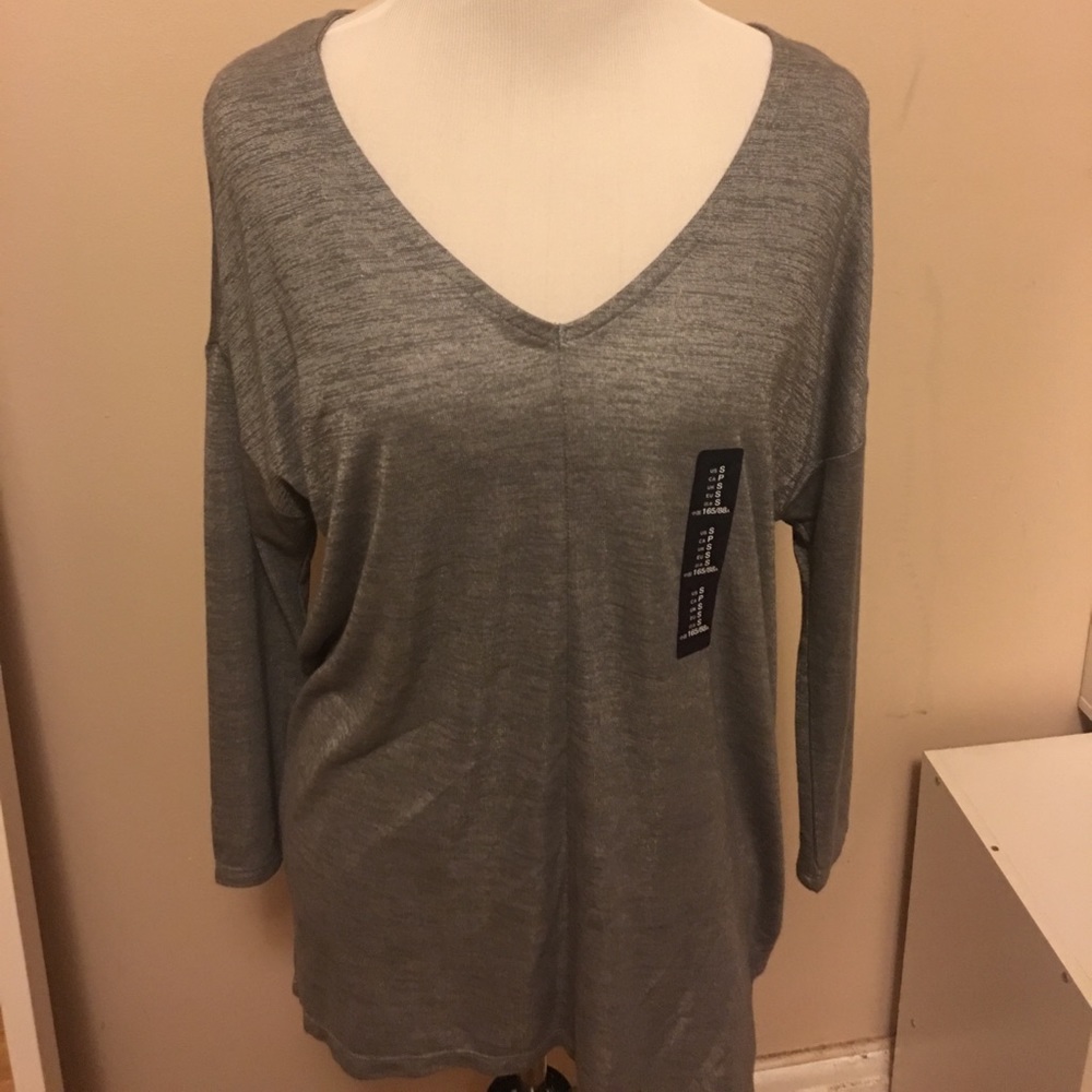Grey drape tee