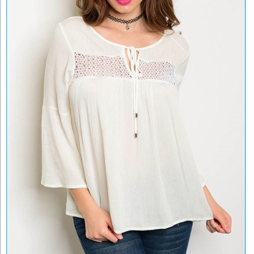 🎊white bell-sleeve top