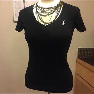 Black V-Neck Tee
