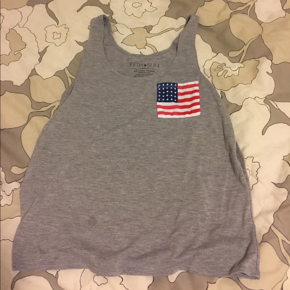 Tank with American flag pocket.