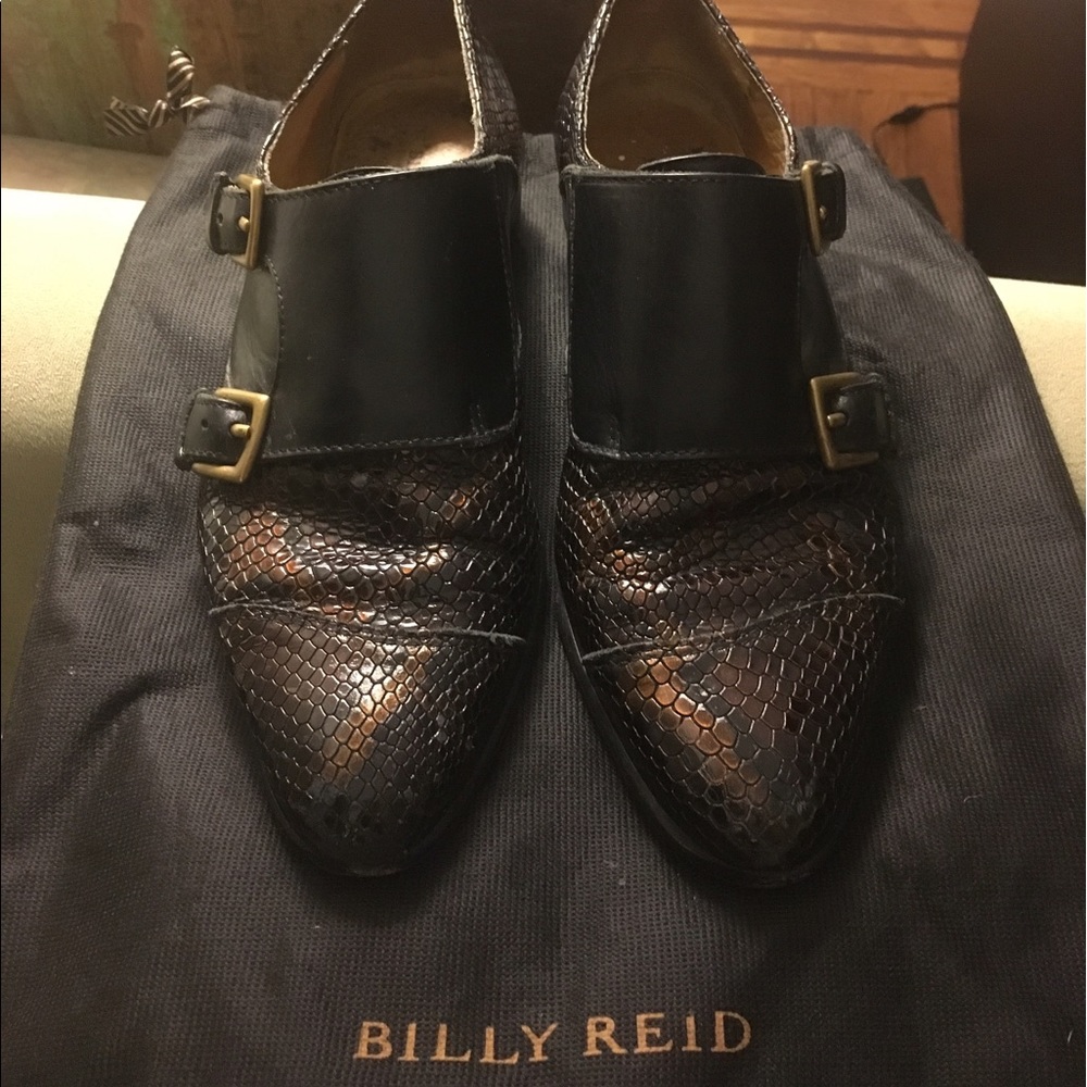 Billy Reid Snakeskin Embossed Double Monkstraps - Picture 1 of 3