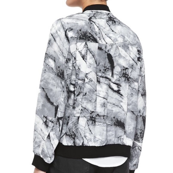 HELMUT LANG Terrene Marble Print Bomber Jacket - Picture 2 of 2