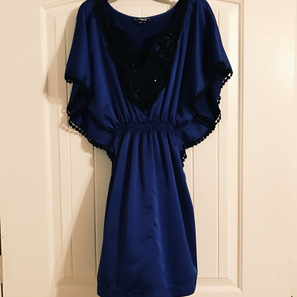 Dark Blue Satin Dress