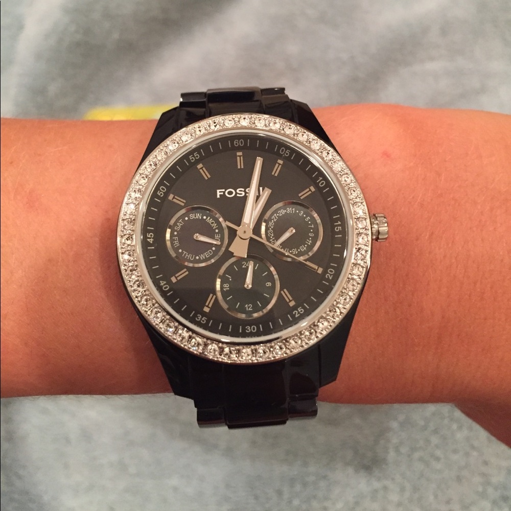 Women's Black Fossil Watch