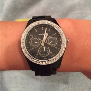Women's Black Fossil Watch