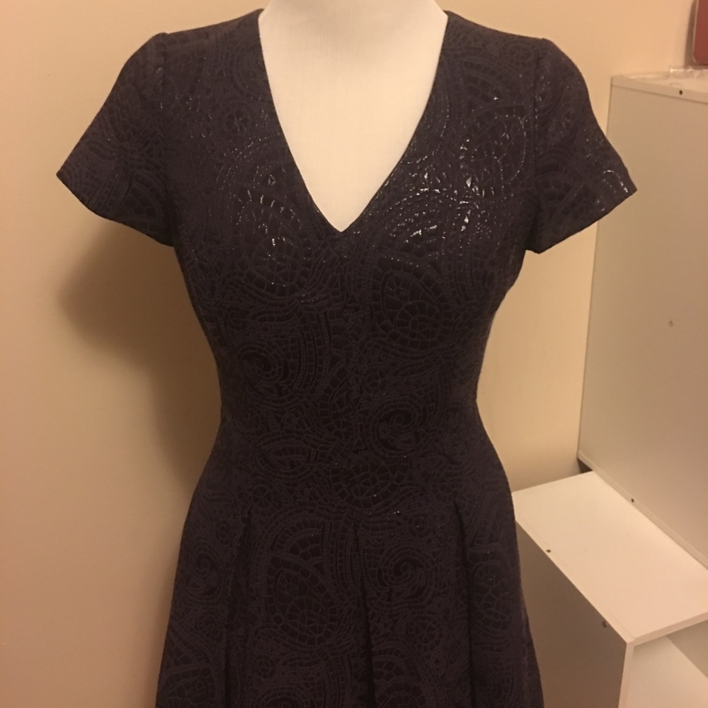 Dark plum jacquard dress