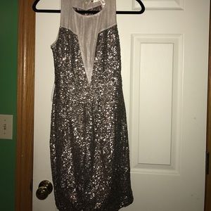 Chelsea and violet sequin gold dress