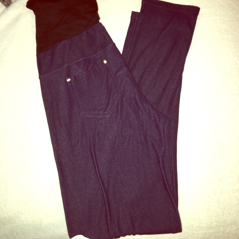 Dark blue maternity jeggings