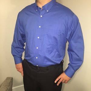 Men's blue dress button down shirt