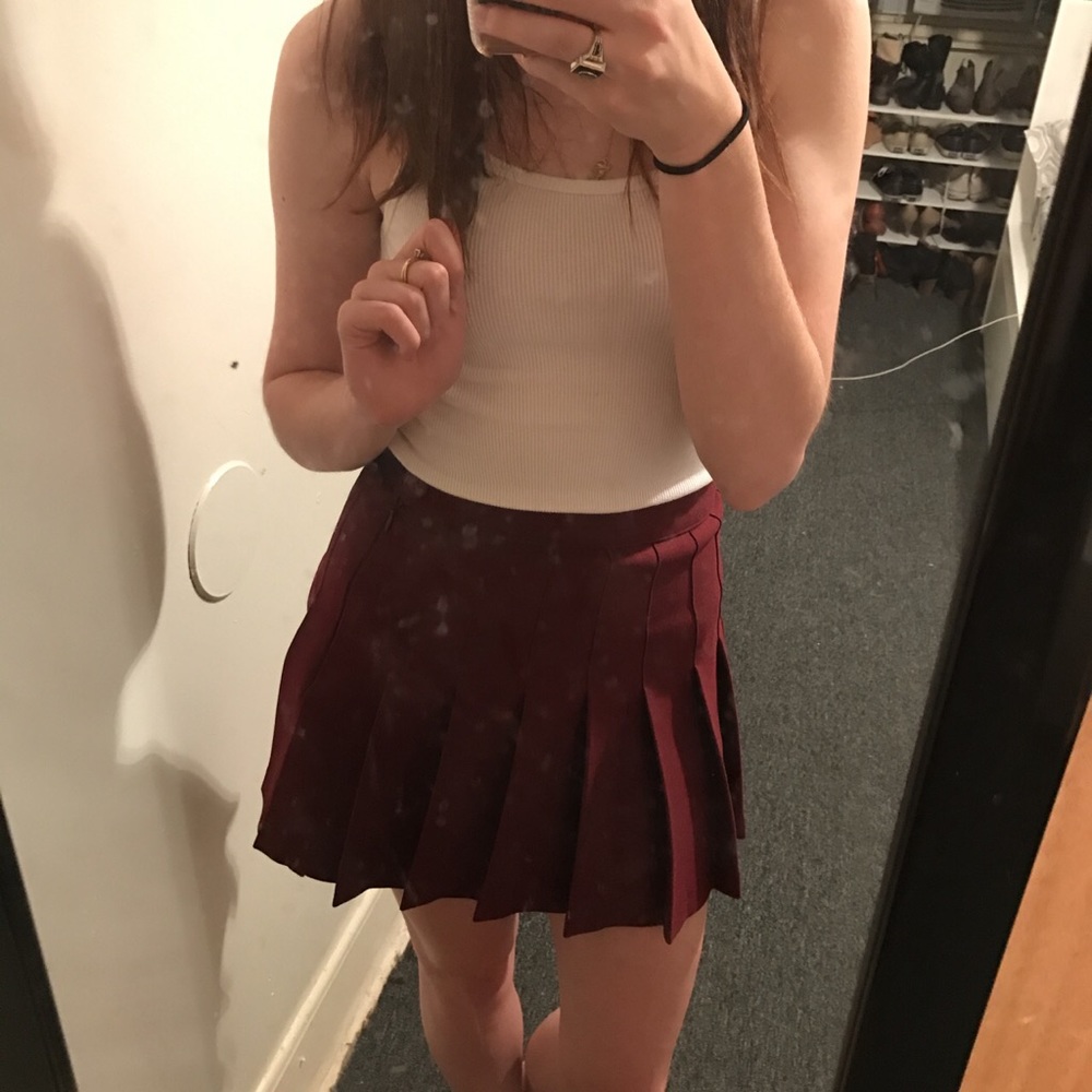 Burgundy American Apparel Tennis Skirt