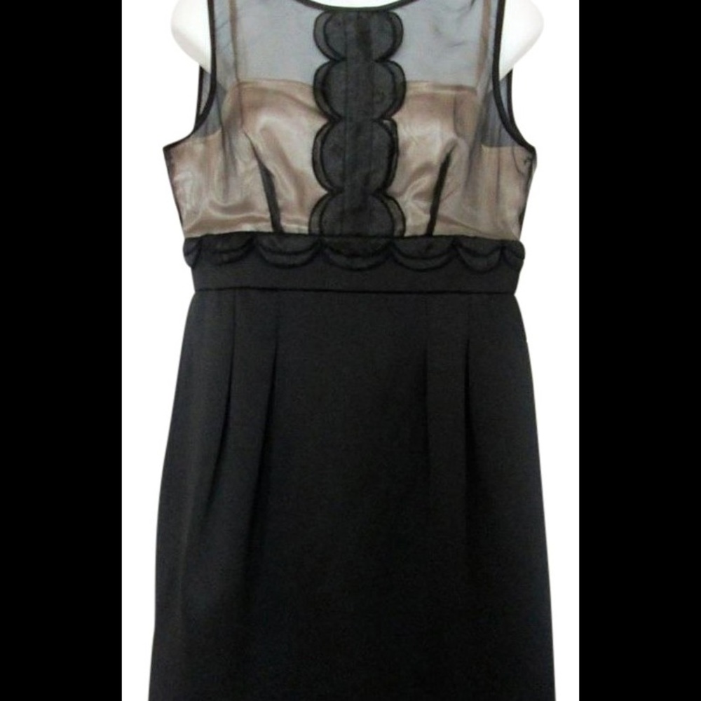 NWT LONDON TIMES BLACK SHEER OVERLAY BODICE DRESS