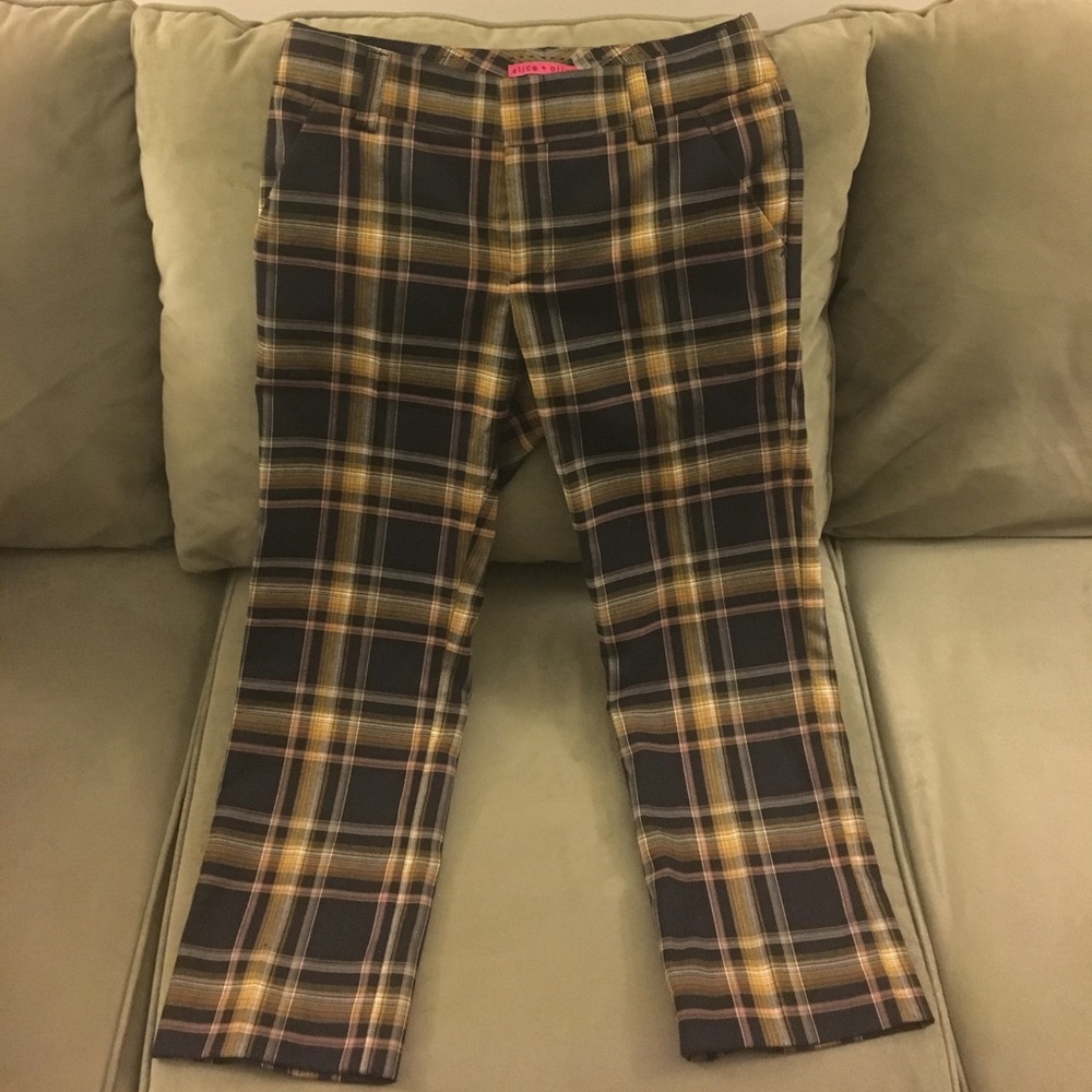 Alice + Olivia Cropped Plaid Pants