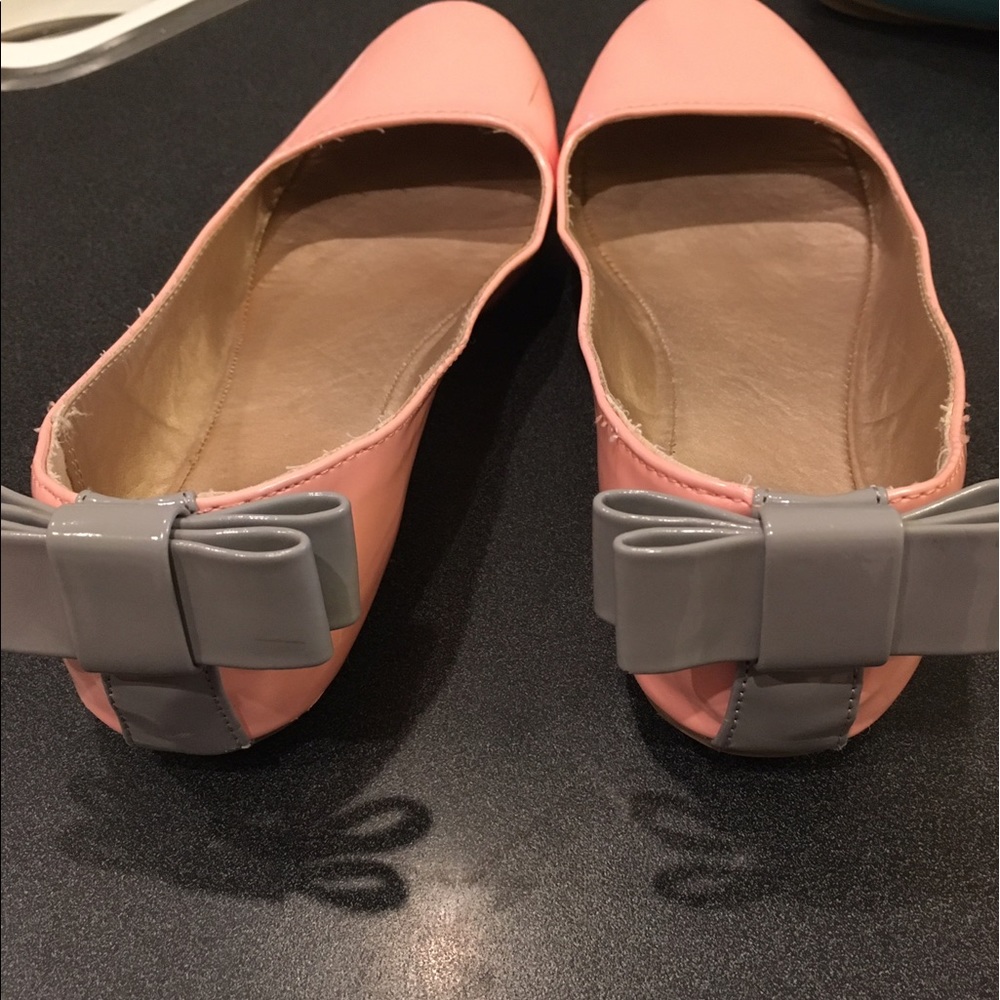 Pink blush bow tie flats
