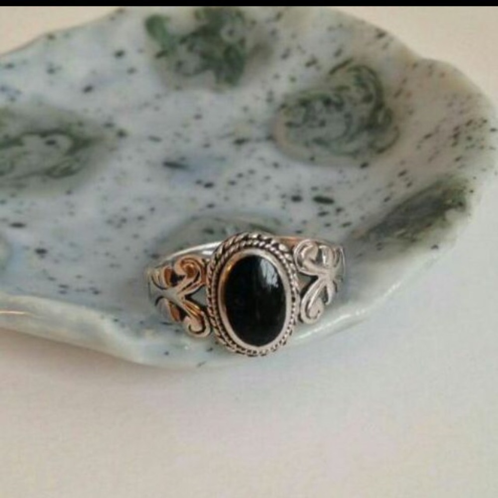 Black Stone Ring Size 8