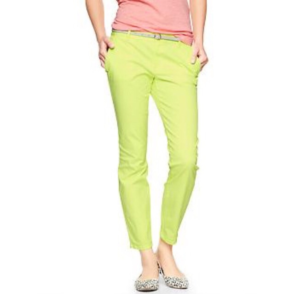 Skinny Mini Khakis by Gap- Neon Yellow