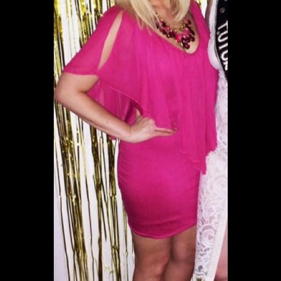Hot pink fuchsia party dress - Picture 2 of 5