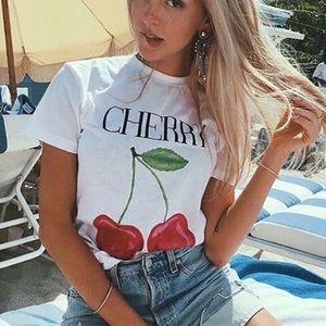 "Cherry" super soft oversized graphic tshirt 