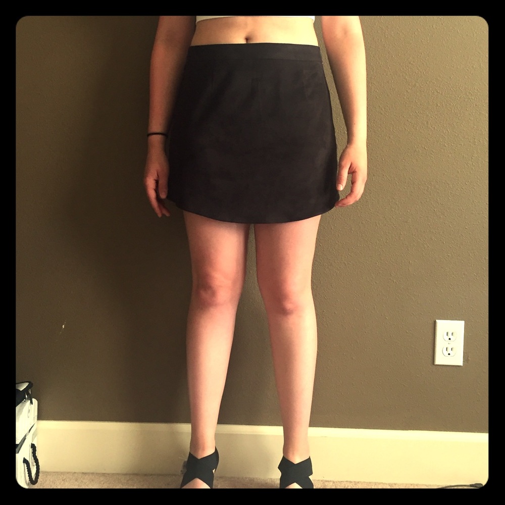 Black Faux Suede Miniskirt